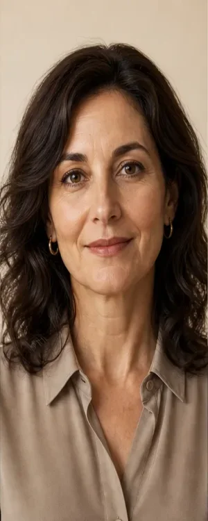 Fictional editorial portrait used for visual demonstration only