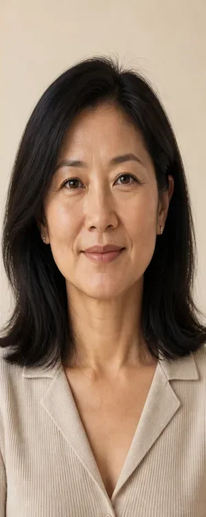 Fictional editorial portrait used for visual demonstration only